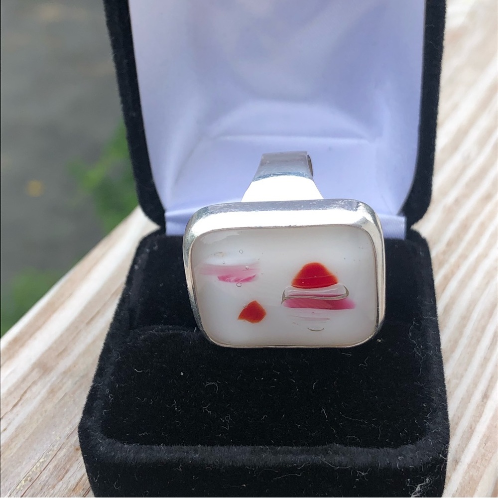 Sterling silver Glass Art Ring - Picture 8 of 16